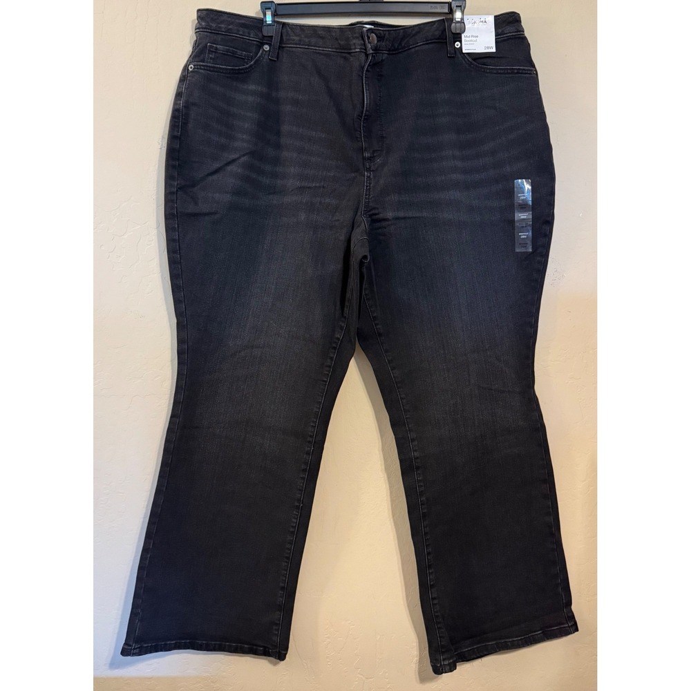 Sonoma Bootcut‎ Jeans Women 28W Black Mid Rise Stretch NEW